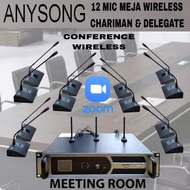 WIRELESS CONFERENCE TABLE MIC PACKAGE 12 MIC, DELEGATE, CHARISMALUX