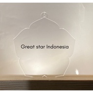 Flower pentagon medal plate 7cm x 7cm 2 mm thick