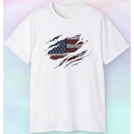 Men'S Tops Mens Casual Streetwear Usa Flag Ripped Graphic T Shirt Usa America Flag Tee