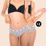 MIKO - กางเกงใน Set 2 ชิ้น Logo Undie กางเกงในขอบยาง ผ้า cotton กางเกงในคลุมก้น