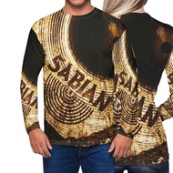 [[PO 3 DAYS]] Sabian Cymbal T-shirt Long Sleeve Fullprint Unisex Casual Polyester Jersey Material Ne