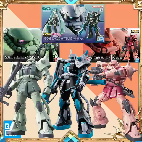 Original Box Bandai RG 1/144 MS-06S ZAKU2 HATSUNE MIKU GUNDAM Anime Figures Assembled Model Figurine