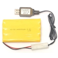 9.6v battery NI-CD AA 8000mah + USB Charger 9.6v 200mA (2-PIN)