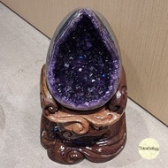 烏拉圭紫晶恐龍蛋連木座