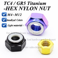 GR5 Titanium Alloy Nylon Nut Titanium Nut HEX NUTS Locknut 64 TC4 Nut Titanium Alloy Nuts - M4M5M6M8