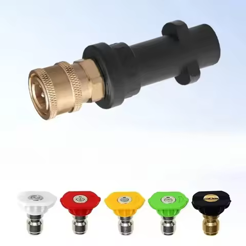 Karcher K2-K7 High Pressure Washer Adapter with 5-Color Quick Connect Nozzles And Foam Cannon