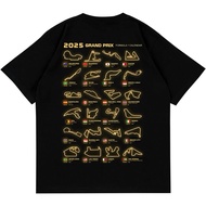 F1 MAP CALENDAR T-SHIRT 2025 | FORMULA 1 RACING T-SHIRT | PREMIUM COMBED | MEN AND WOMEN