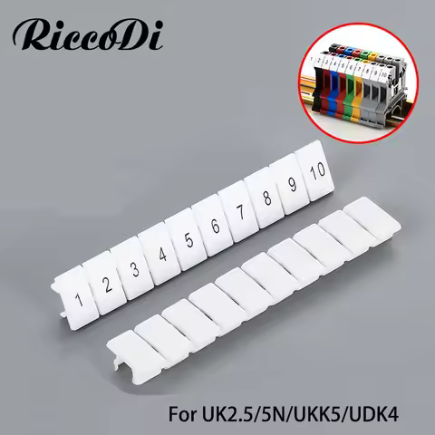 10Pcs ZB6 For UK2.5B UK5N PT4 ST4 UKK/UKKB5 DIKD1.5 Number Blank DIN Rail Terminal Block Accessories