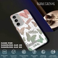 CASE SAMSUNG A15 4G / 5G CASING HANDPHONE SAMSUNG A15 4G FEATHER LASER PREMIUM MATTE - DARK BUTERFLY