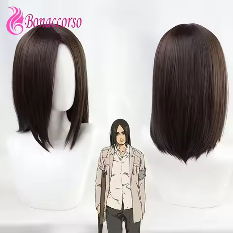 Eren Yeager Cosplay Wig Synthetic Short Straight Wig Anime Coser Attack on Titan Heat Resistant Fibe