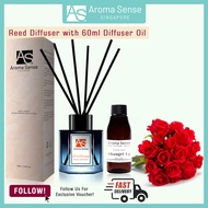 Aroma Sense Rose Aromatherapy Reed Diffuser (60ml), use for Aromatherapy - Spa - Home - Kitchen - Ba
