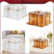 [Phenovo] Durable Plastic Food Storage Container with Lid Multifunctional Kitchen Storage Jar for He