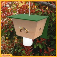 TF* Wooden Bee Trap Wooden Carpenter Bee Trap with Bottle – Weatherproof Outdoor Hanging Bee Catcher