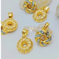 [VJ] Pendant "Donut" Moissanite Pendant 999.9 Bangkok Gold Plated <Loket Donut Emas>