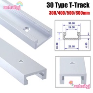 AHTY 1Pcs T-Track, 300-600mm T Slider Fixture Slot Slide T-Slot Track, Durable Slide Guide Rail Alum