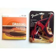 Acoustic Guitar String Full Bright Tone 85/15 EZ 900 W/Free Capo