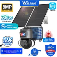 Wistino 8MP Solar Battery Powered  Floodlight PTZ  Camera 24 hour recording PIR Human Detection Secu