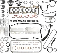 Head Gasket Set W/Bolts Timing Chain Kit Bearings Piston Ring Fit For BMW 3 5 E36 E39 E46 E53 E65 E6