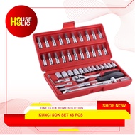 Socket Wrench 1/ 4 Inch Set 46 Pcs / Wrench Screwdriver Socket 1/ 4" 45pcs