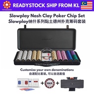 SLOWPLAY Customizable 300/500PCS Nash Clay Poker Chip Set Texas Holdem Professional Casino Grade