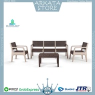 1 Set Olymplast OSC-R Seater Kursi Sofa Santai Rattan Chair Plastik