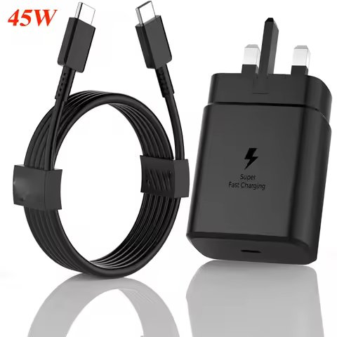 EP-TA845 Samsung 45W USB C Super Fast Charger UK Wall Adapter 5A Dual Type C Cable For Galaxy Z Fold
