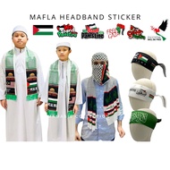 Palestine Mafla Sticker Headband Bendera Flag Tali Ikat Kepala Kain Tauhid Muffler Palestin Scarf Kefiyyah Tudung Bawal
