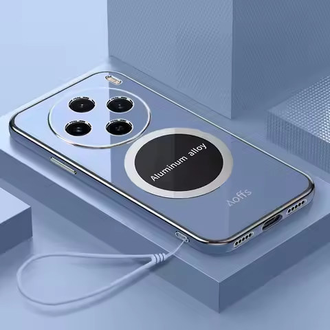 For VIVO X100 X90 X80 Pro Plus Case Soft TPU Plating With Magnetic Slim Protective Back Cover Case F