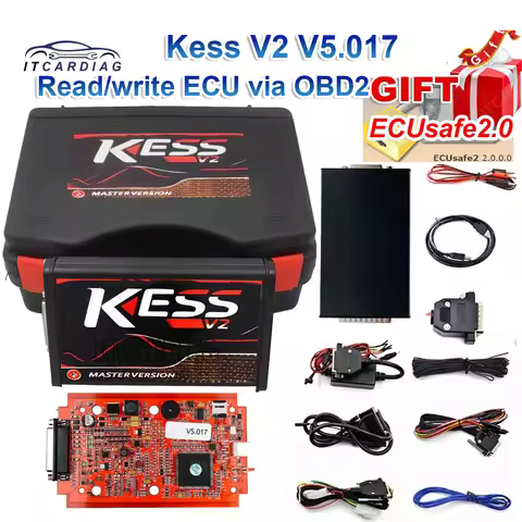 Online EU Red Kess V2 V5.017 Online 2.80 KTAG 7.020 2.25 OBD 2 Car Trucks ECU Chip Tuning Kit Unlimi