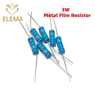3W Metal Film Resistor 1R 4.7R 10R 47R 100R 1K 5.1K 10K 510K Ohm Accuracy 1% Five-Color Ring Resista
