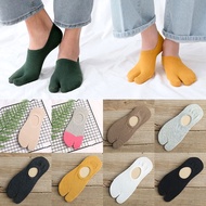 Two Finger Socks Japanese Style Cotton Couple Socks Breathable Two Toe Socks Women Men Non-slip Invi