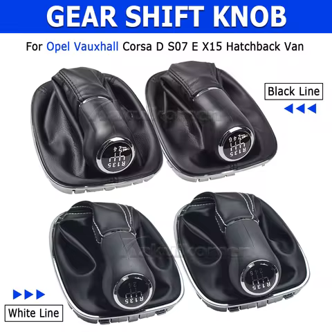 New 5 6 Speed Gear Shift Knob Gaitor Boot Manual PU Leather & Plastic For Opel Vauxhall Corsa D S07 