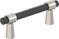 Amerock BP37385FBG10 Mergence Cabinet Pull, 3 in (76 mm) Center-to-Center, Matte Black/Satin Nickel