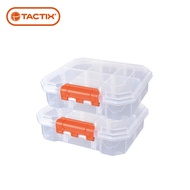 TACTIX （兩入）透明六格小盒～內部隔板皆可拆 TX-0650(小型透明零件盒) | 006000100101