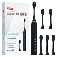 Sonic Electric Toothbrush, Rechargeable Power Toothbrush with 6 Duponts Brush Heads, with 2 Minute S