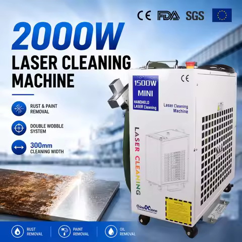 2000W BWT Laser Cleaning Machine Rust Removal Cleaning Oil Paint for Metal Cleaning Width 300MM Fibe