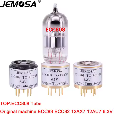 1PC 9Pin Tube Socket ECC808 TO ECC83 ECC82 12AX7 12AU7 6.3V DIY Audio Amplifier Convert Socket Adapt
