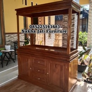 Promo bufet meja lemari tempat aquarium minimalis jati Murah