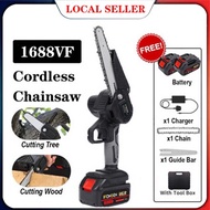 IFONSEN 6 inch 1688VF Cordless Chainsaw Electric Single Hand Saw Woodworking Wireless Logging Saw Rechargeable Chain Saw