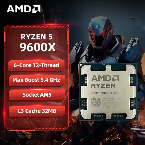 AMD Ryzen 5 9600X AMD R5 9600X CPU 6-Core 12-Thread 5.4GHz Unlocked Desktop Processor Socket AM5 Gam