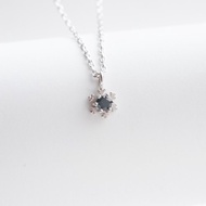 倫敦藍托帕石925純銀雪花項鍊