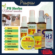Pawpa PS Herbs Herb Spray F7 F9 H2 Cream Krim S3 FP1 Cat Ubat Kurap Kucing Kutu Luka Fungus Ulser Ul