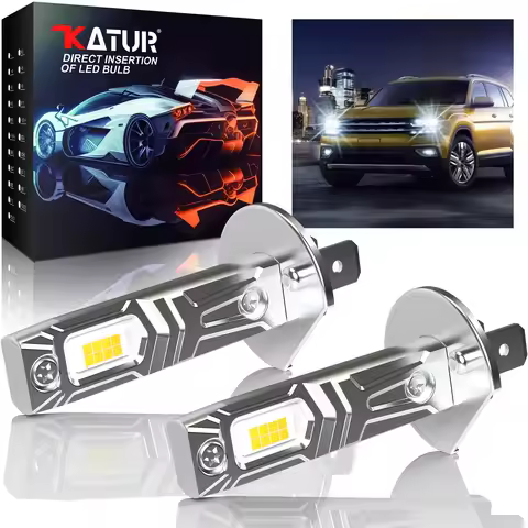 Katur 2Pcs Upgrade H1 LED Headlight Bulb Canbus Nonpolarity for Ford Fiesta Focus MK2 MK3 BMW E90 E3
