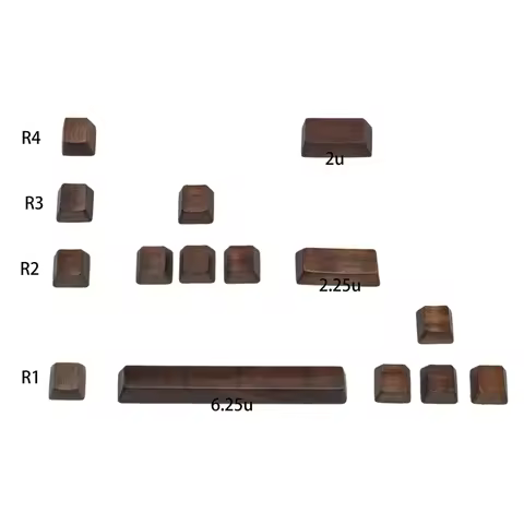 OEM Profile Novelty Keycaps Wooden Solid Walnut Wood Keycap GK61 Keycaps For Mechanical Keyboard GK6