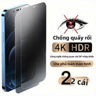 2 Chiếc Full Cover Chống Gián Điệp Bảo Vệ Màn Hình Trong Cho iPhone 11 12 13 14 PRO MAX Riêng Tư Kín