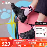 FILA 斐乐官方猫爪鞋女鞋新款复古运动鞋时尚休闲鞋FLUID 4 黑-BK 37.5