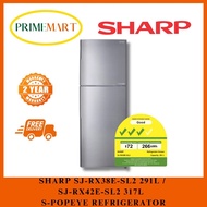 SHARP SJ-RX38E-SL2 (291L) / SJ-RX42E-SL2 (317L) S-POPEYE REFRIGERATOR - 2 YEARS SHARP WARRANTY + FRE