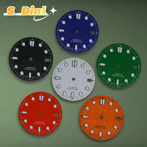 New 28.5mm S Logo NH35 Dial Diver's 3D Ocean Glaciers Dial Fit NH35/NH36 Movement 3/3.8/4.2 o'clock 