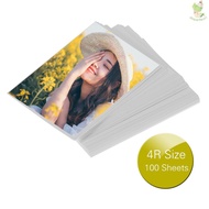 Professional 4R Size 100 Sheets Glossy Photo Paper 4.0 * 6.0 Inch 200gsm Waterproof Resistant High Gloss Finish Surface Quick Dry for Canon Epson HP Color Inkjet Printer