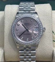 全新 Rolex 278384RBR 粉紅面鑽石圈鑽石字